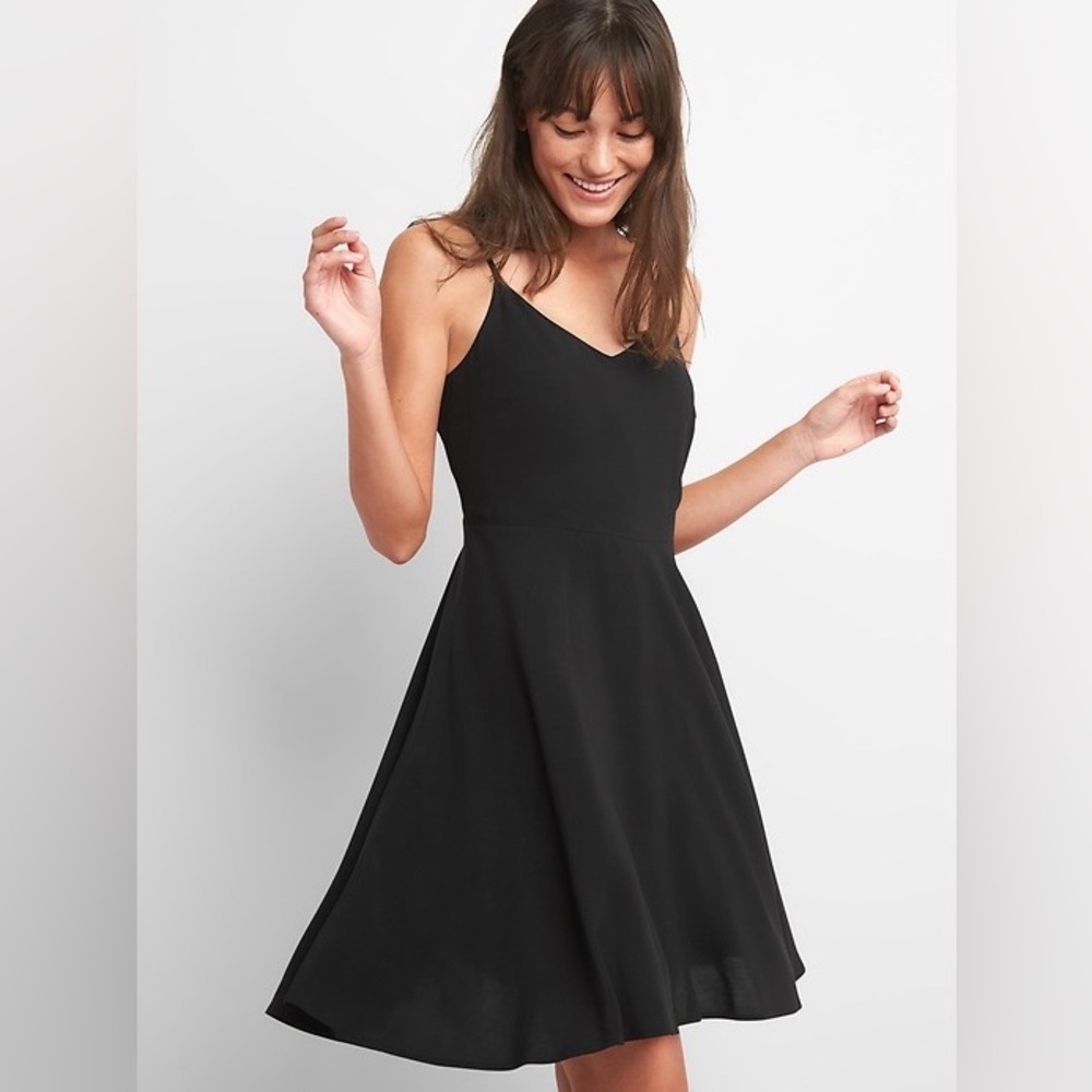 Express fit & flare cami vneck skinny strap dress